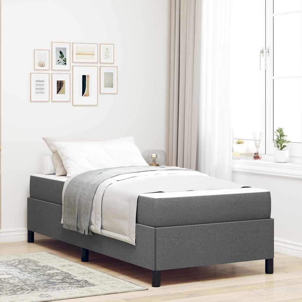 Box Spring Seng Mørkegrå Og Sort 90 X 200 Cm