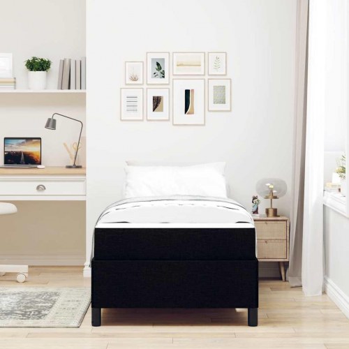 Kontinentalseng med madras 90 x 200 cm - sort
