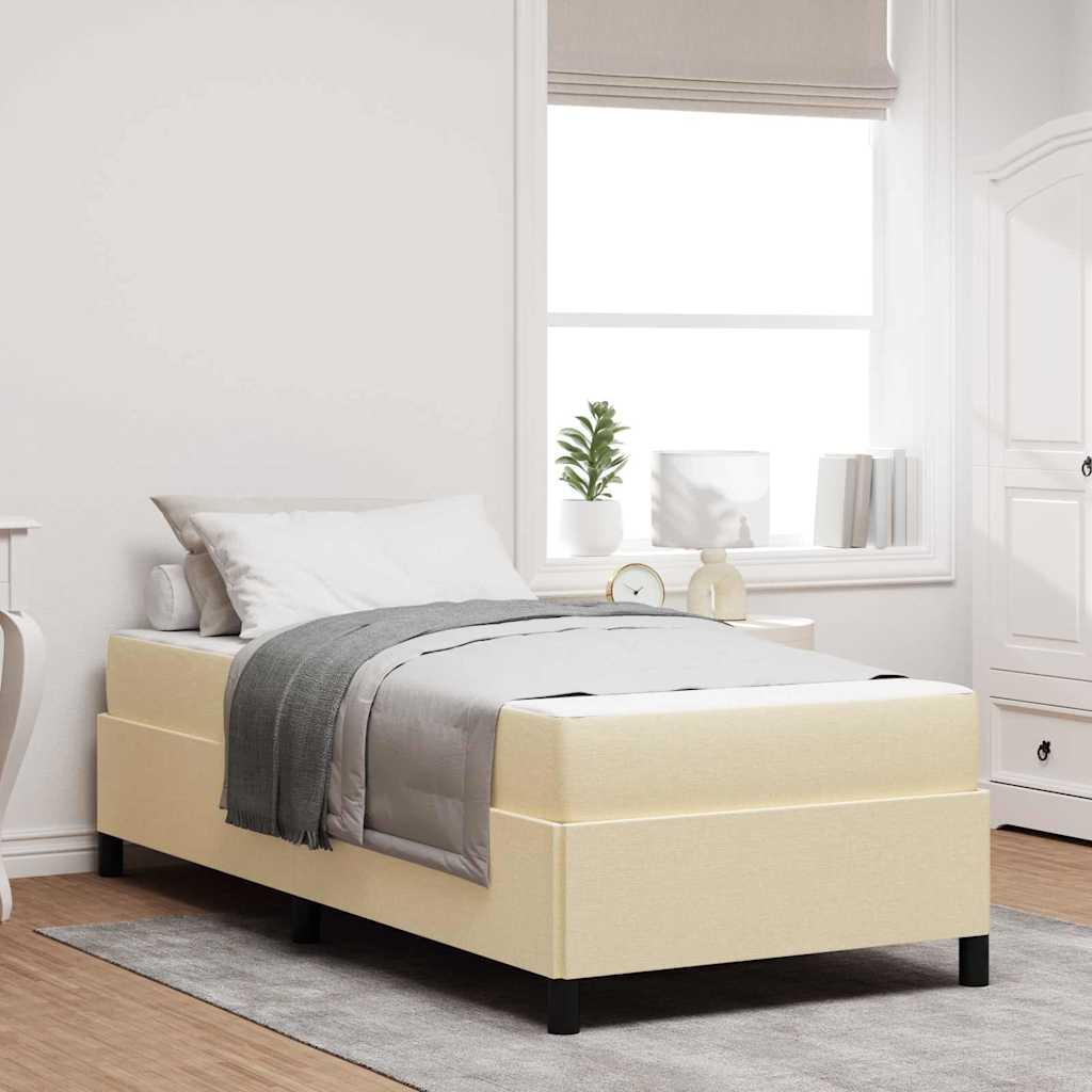 Box Spring Seng Creme Og Sort 100 X 200 Cm