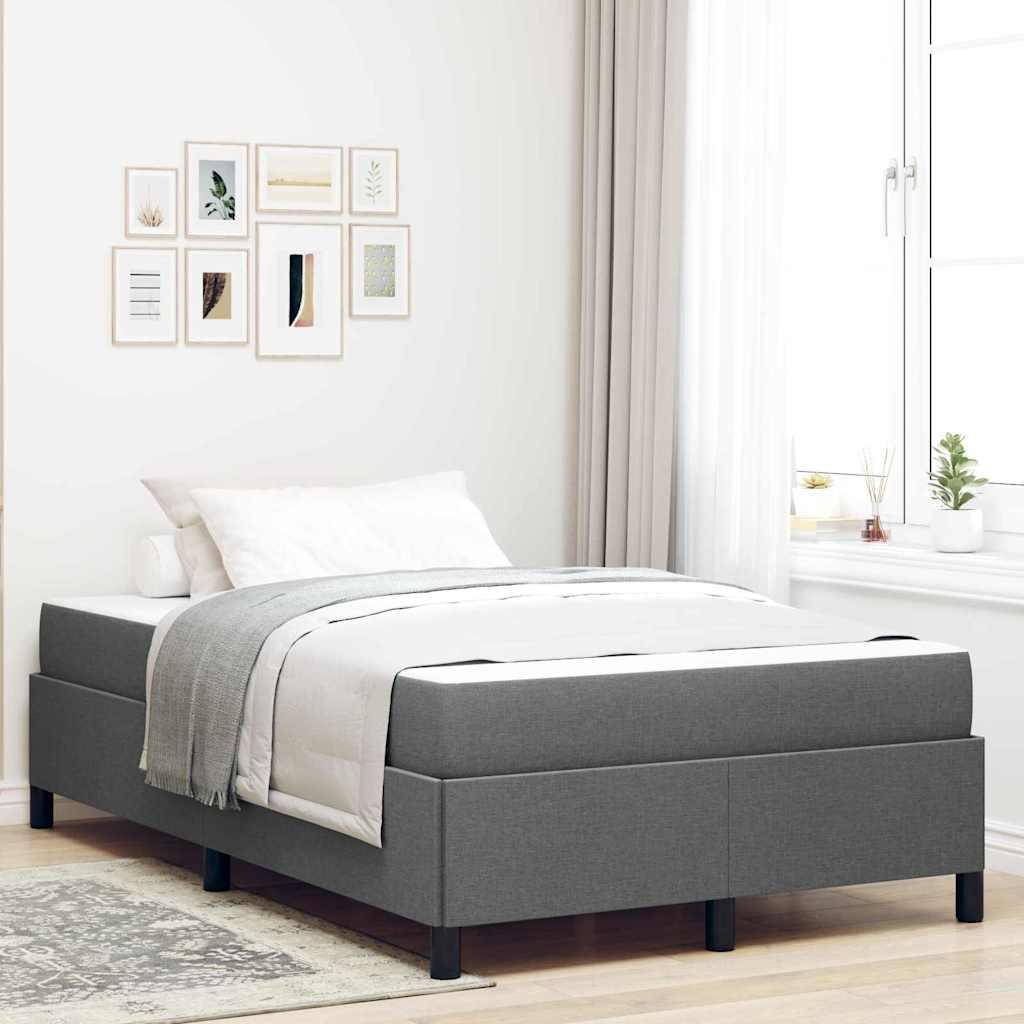 Box Spring Seng Mørkegrå Og Sort 120 X 190 Cm