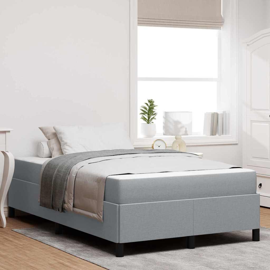 Box Spring Seng Lys Grå Og Sort 120 X 200 Cm