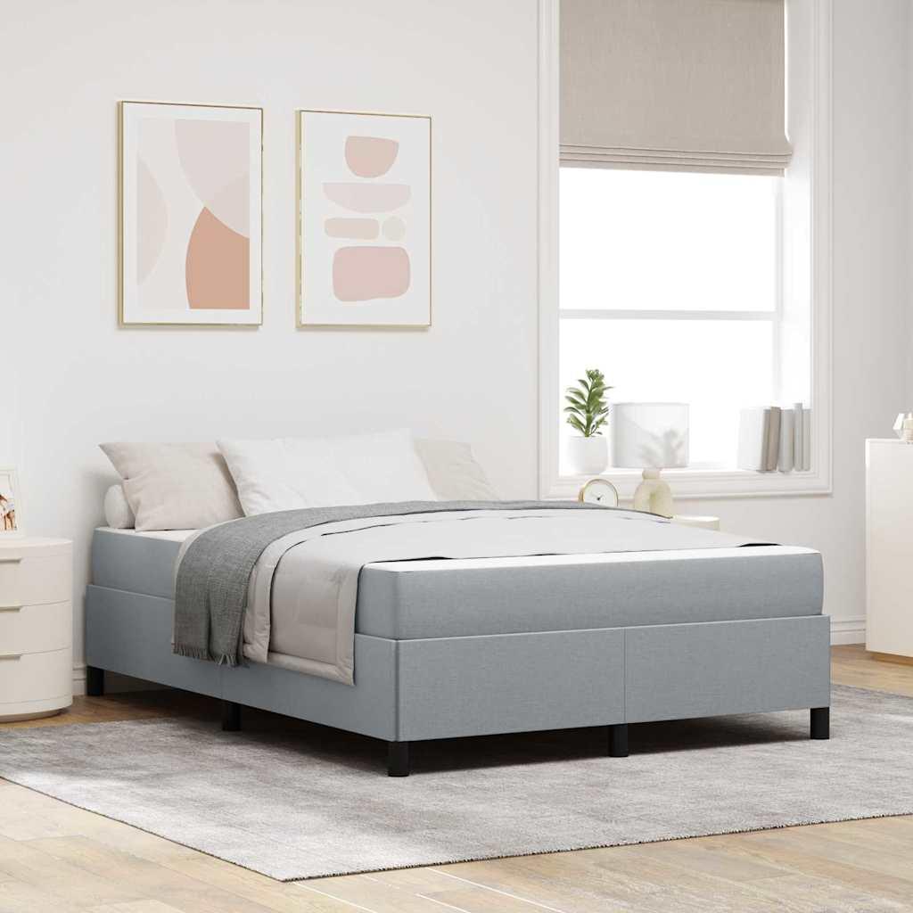 Box Spring Seng Lys Grå Og Sort 160 X 200 Cm