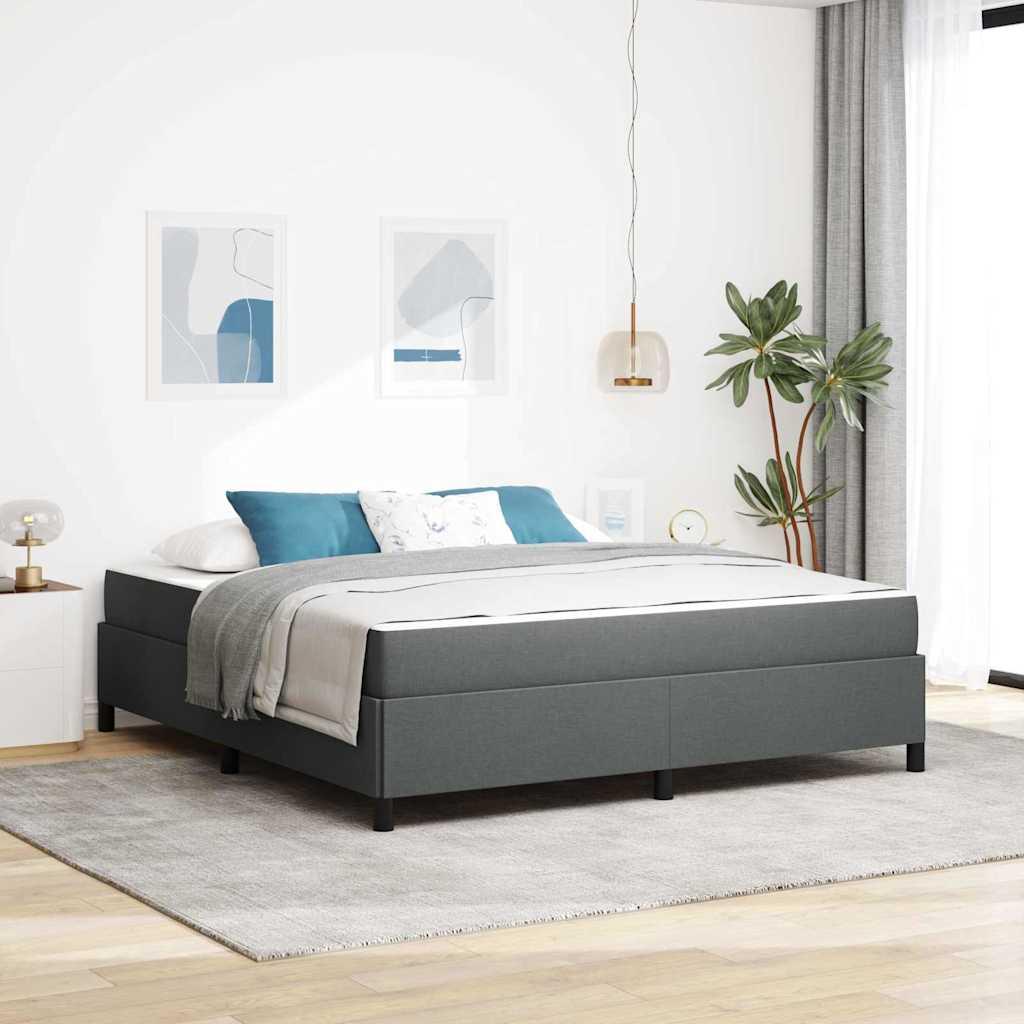 Box Spring Seng Mørkegrå Og Sort 180 X 200 Cm