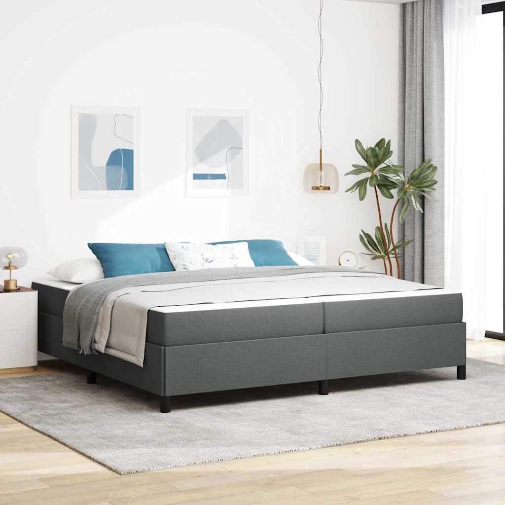 Box Spring Seng Mørkegrå Og Sort 200 X 200 Cm