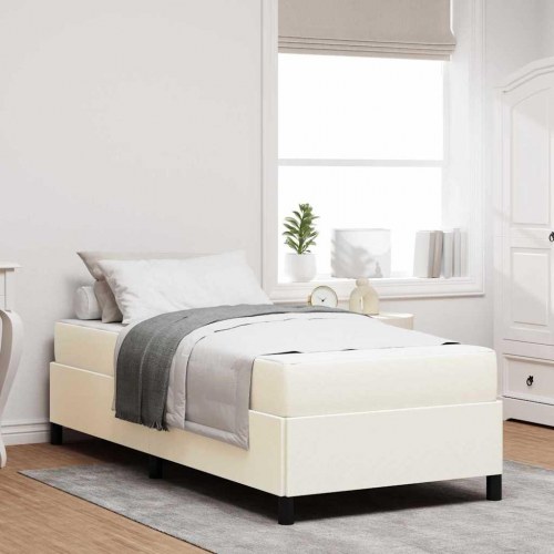 Sengestel med madras - creme 80 x 200 cm