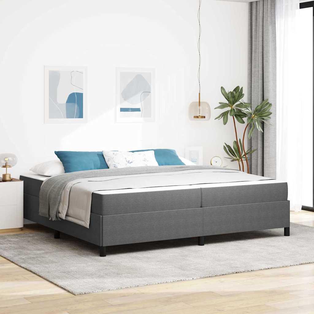 Sengestel med madras Lysegrå 200 x 200 cm Stof