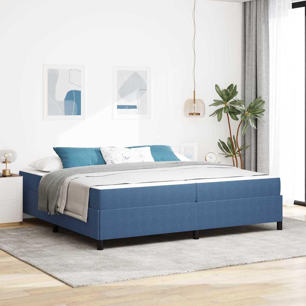 Sengestel med madras Blå 200 x 200 cm Stof