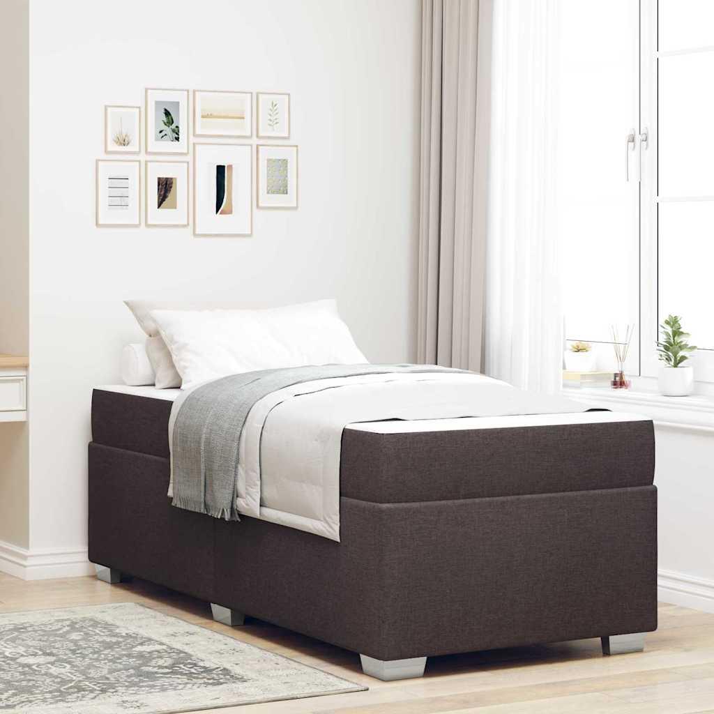 Sengestel med madras Mørk Brun 90 x 200 cm Stof