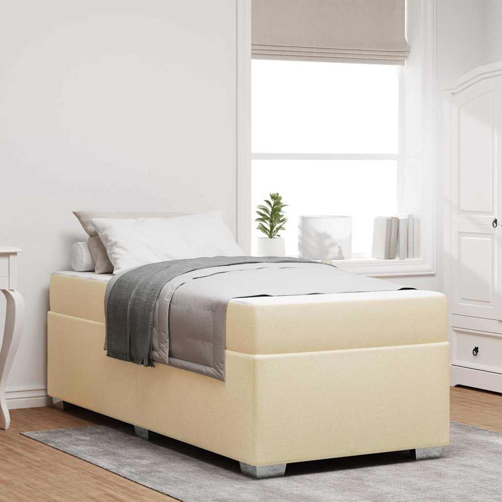 Sengestel med madras Creme 90 x 200 cm Stof