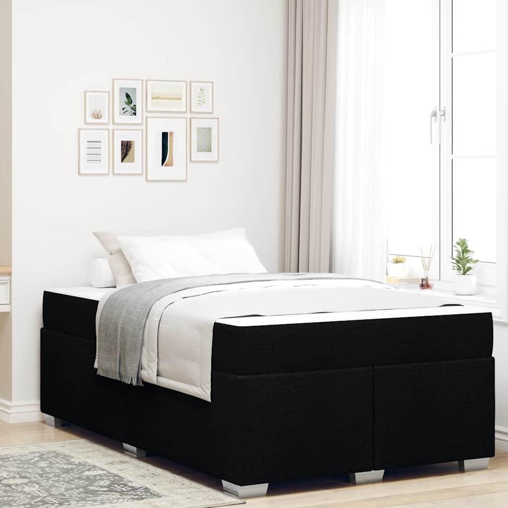 Sengestel med madras Sort 120 x 190 cm Stof