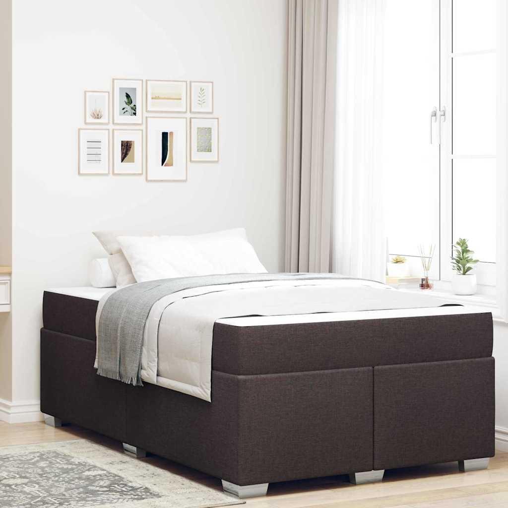 Sengestel med madras Mørk Brun 120 x 190 cm Stof