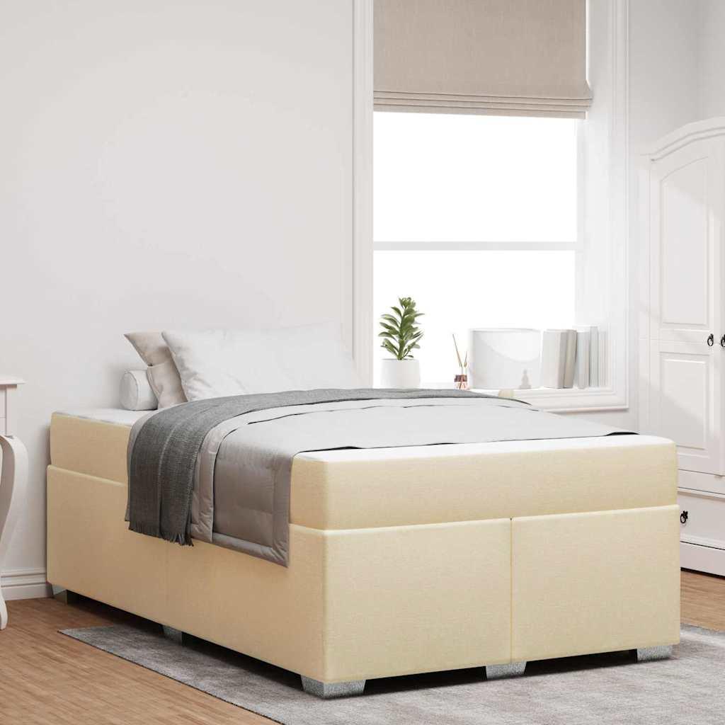 Sengestel med madras Creme 120 x 200 cm Stof