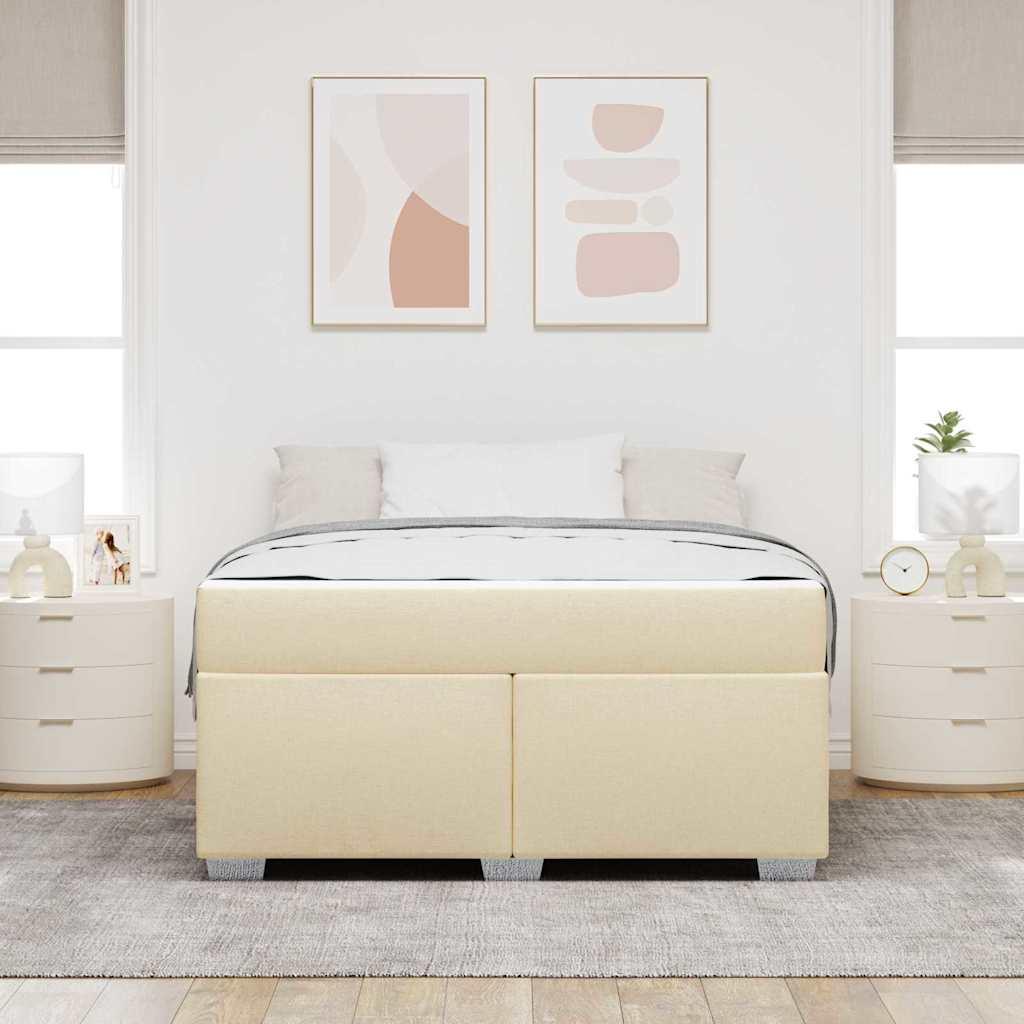 Sengestel med madras Creme 160 x 200 cm Stof