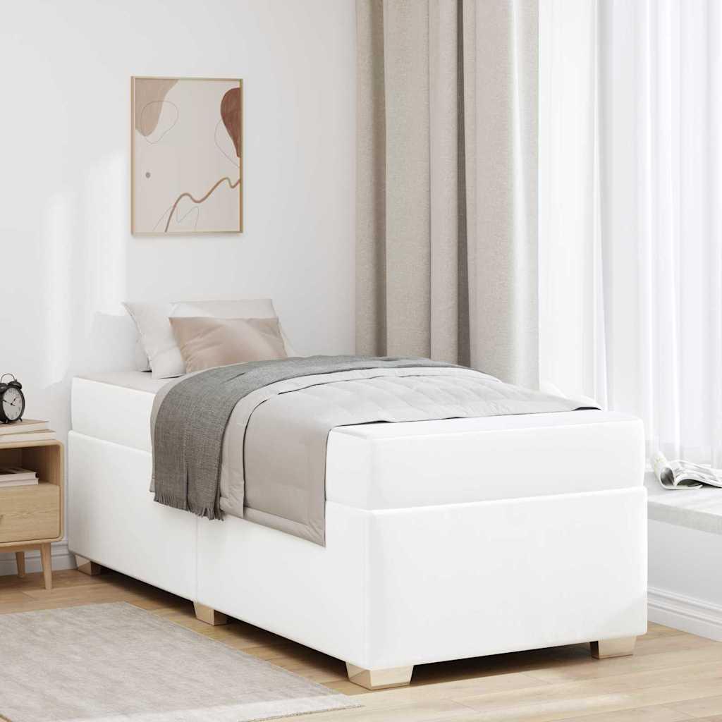 Sengestel med madras Hvid 80 x 200 cm Stof