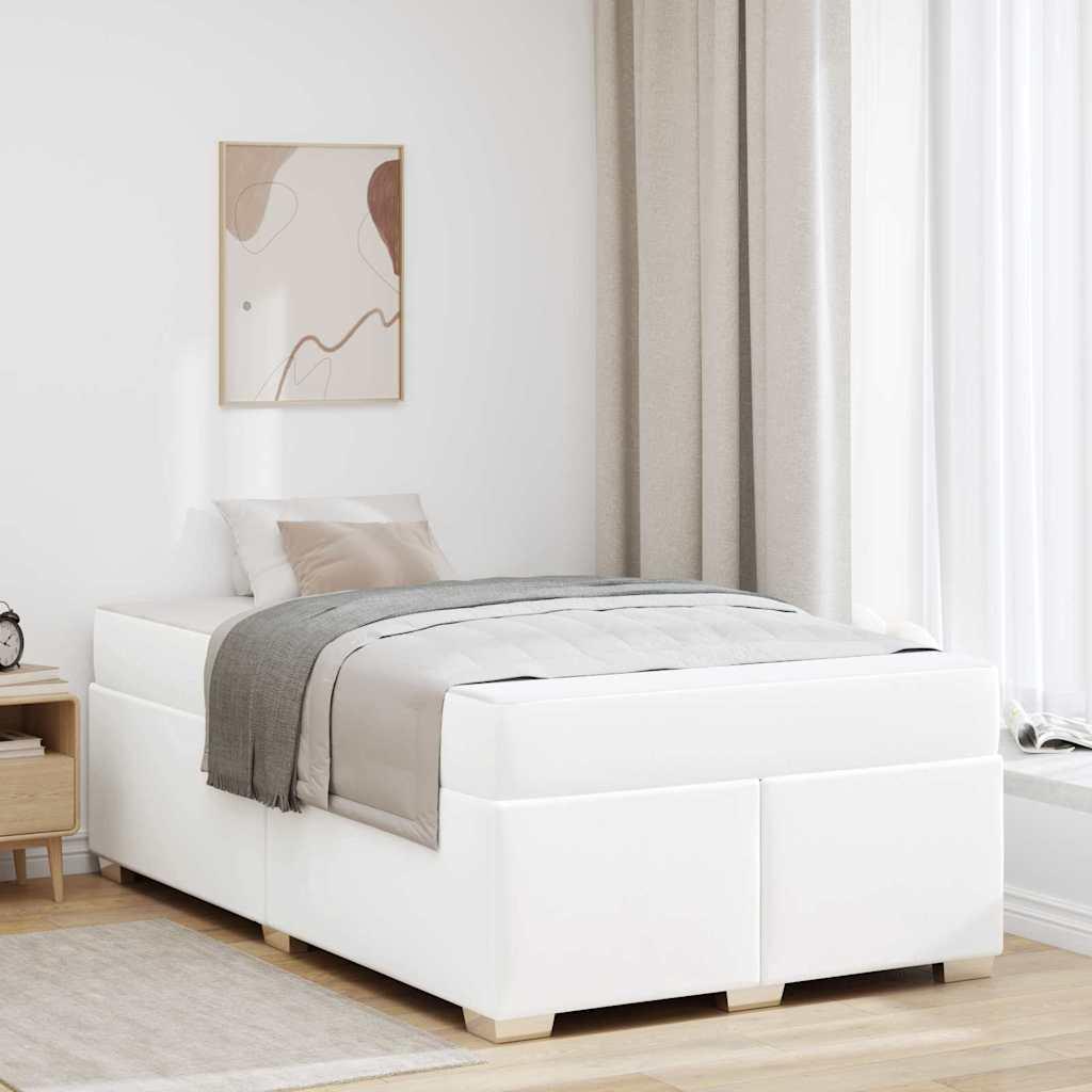 Sengestel med madras Hvid 120 x 190 cm Stof
