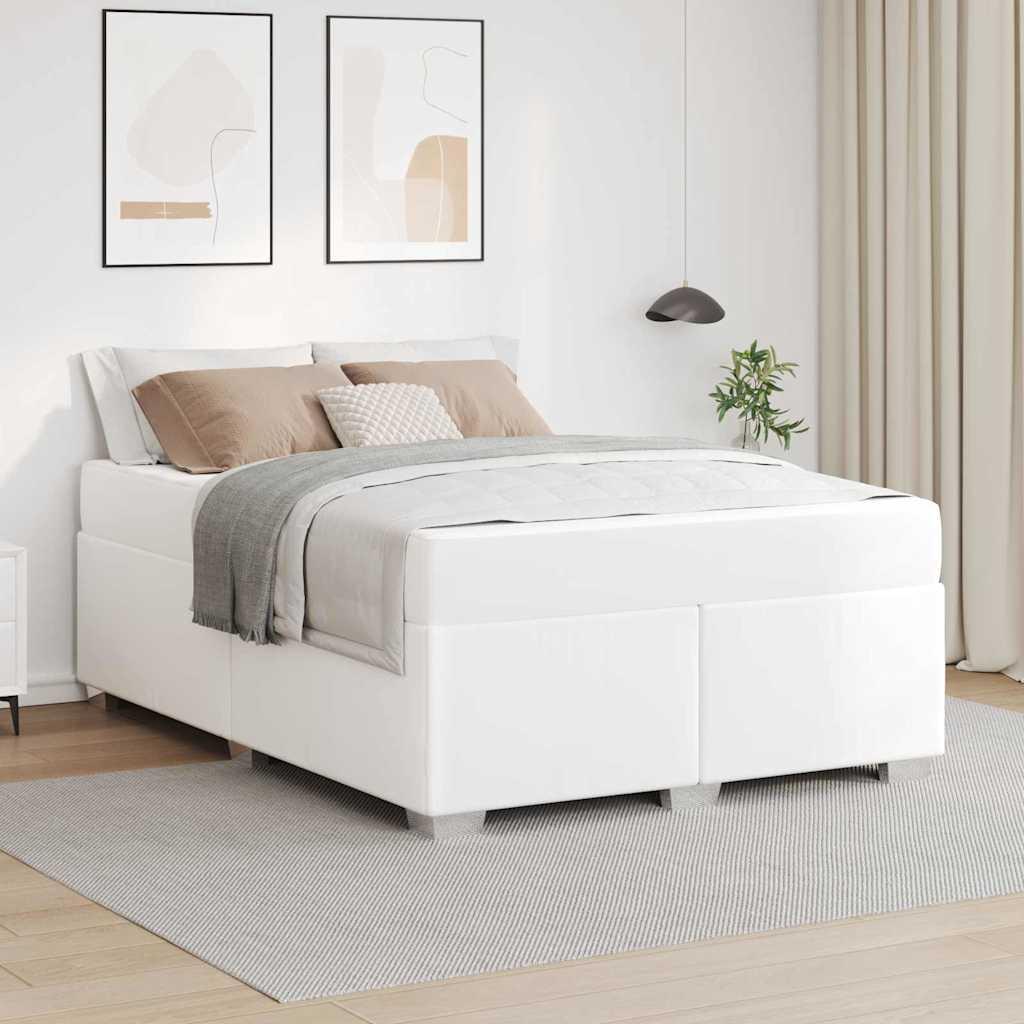Sengestel med madras Hvid 140 x 200 cm Stof