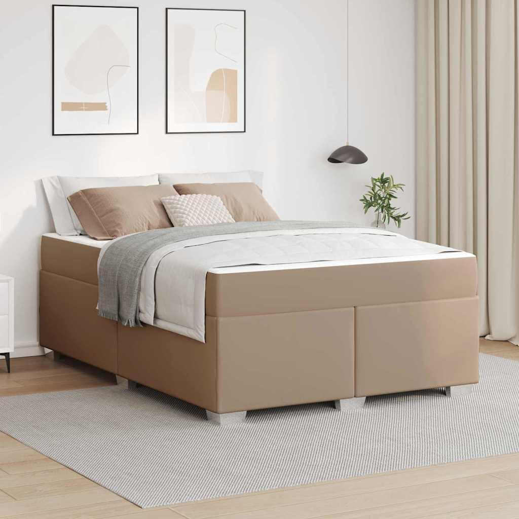Sengestel med madras Cappuccino 140 x 200 cm Stof