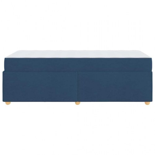 Sengestel med madras - blå stof 80 x 200 cm
