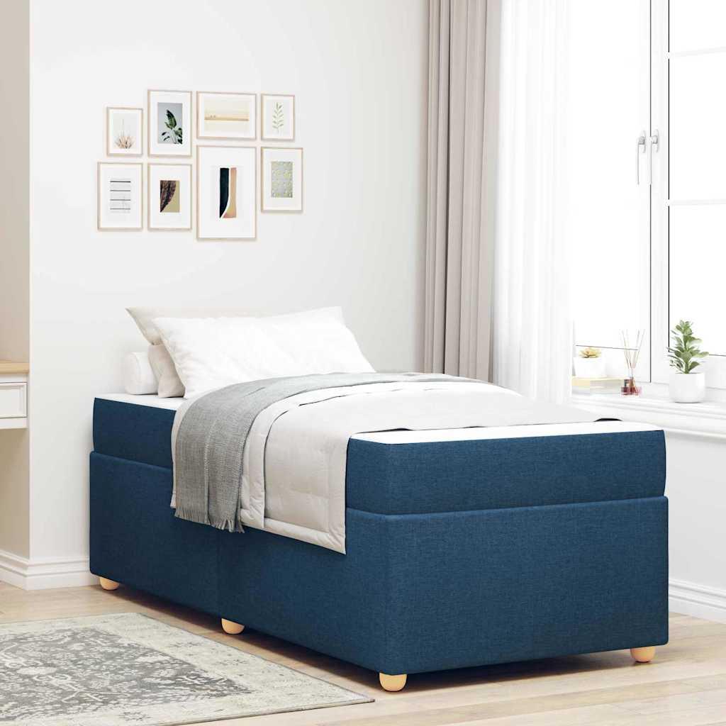 Sengestel med madras Blå 90 x 190 cm Stof