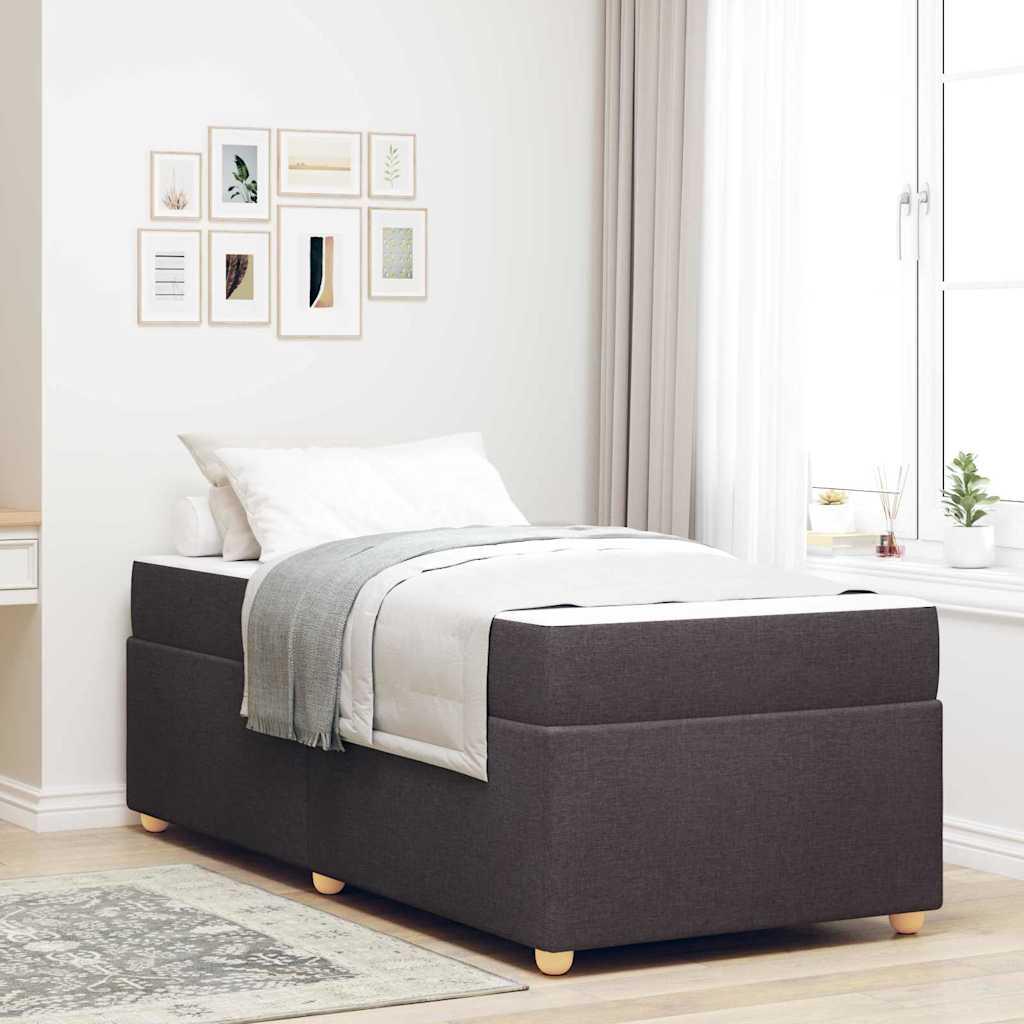 Sengestel med madras Mørk Brun 90 x 200 cm Stof