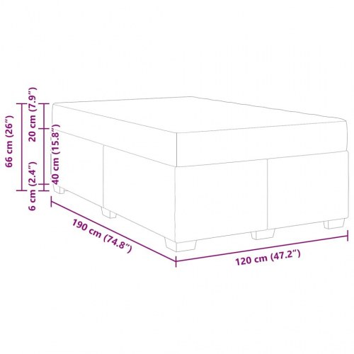 Sengestel med madras Sort 120 x 190 cm Stof
