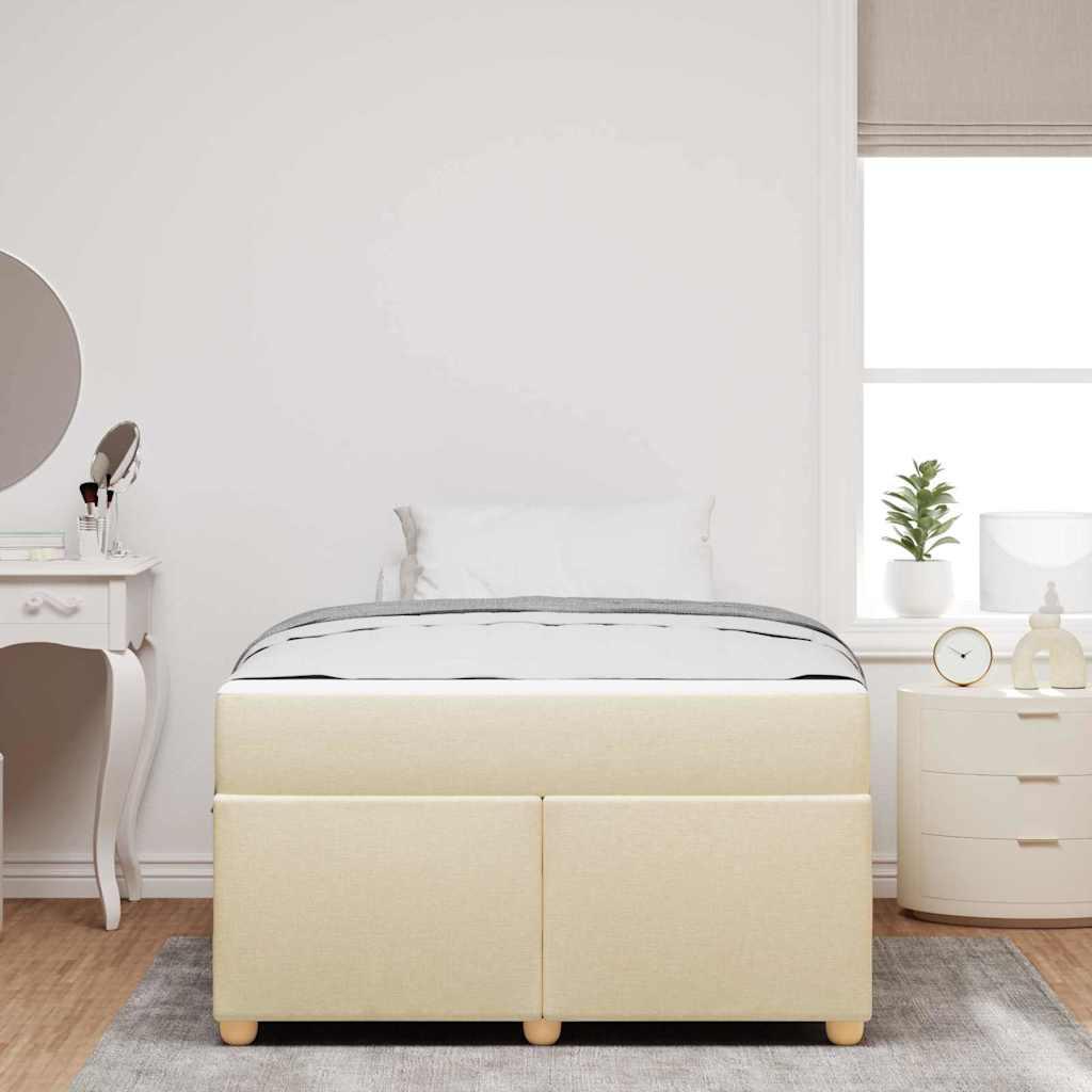 Sengestel med madras Creme 120 x 190 cm Stof