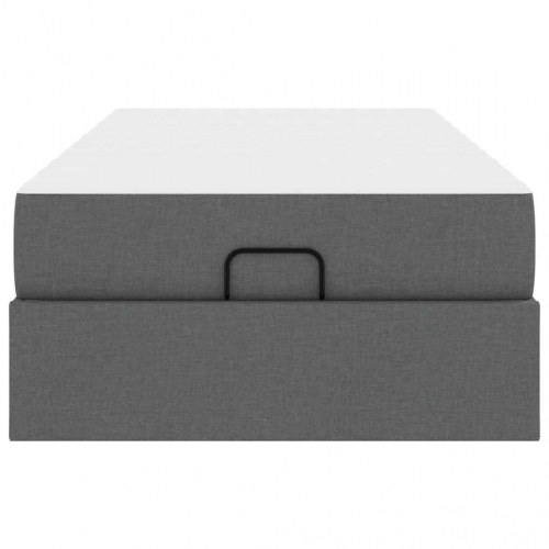 Sengeramme med madras med madras 2 stk Dæmpet Grå Stof