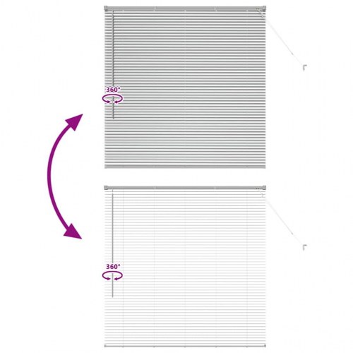 Vindues Blind med gardiner Sølv Aluminium