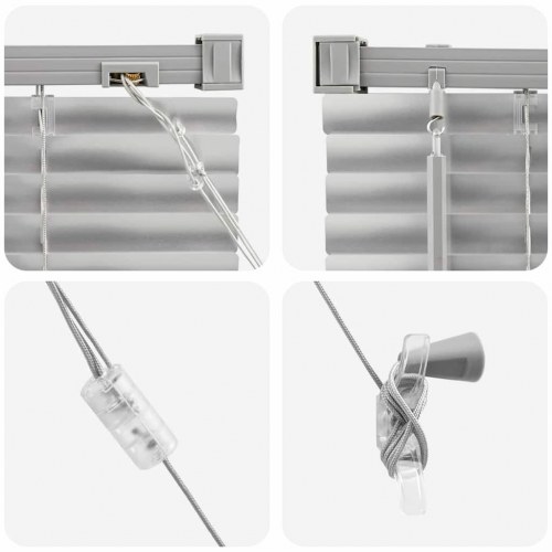 Vindues Blind med gardiner Sølv Aluminium