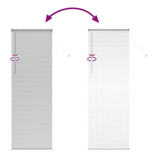 Vindues Blind med gardiner Sølv Aluminium