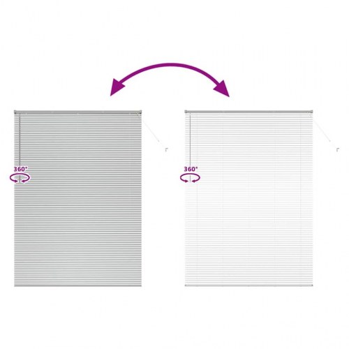 Vindues Blind med gardiner Sølv Aluminium