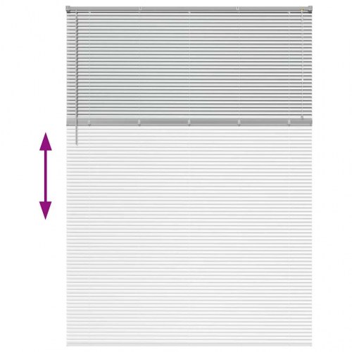 Vindues Blind med gardiner Sølv Aluminium