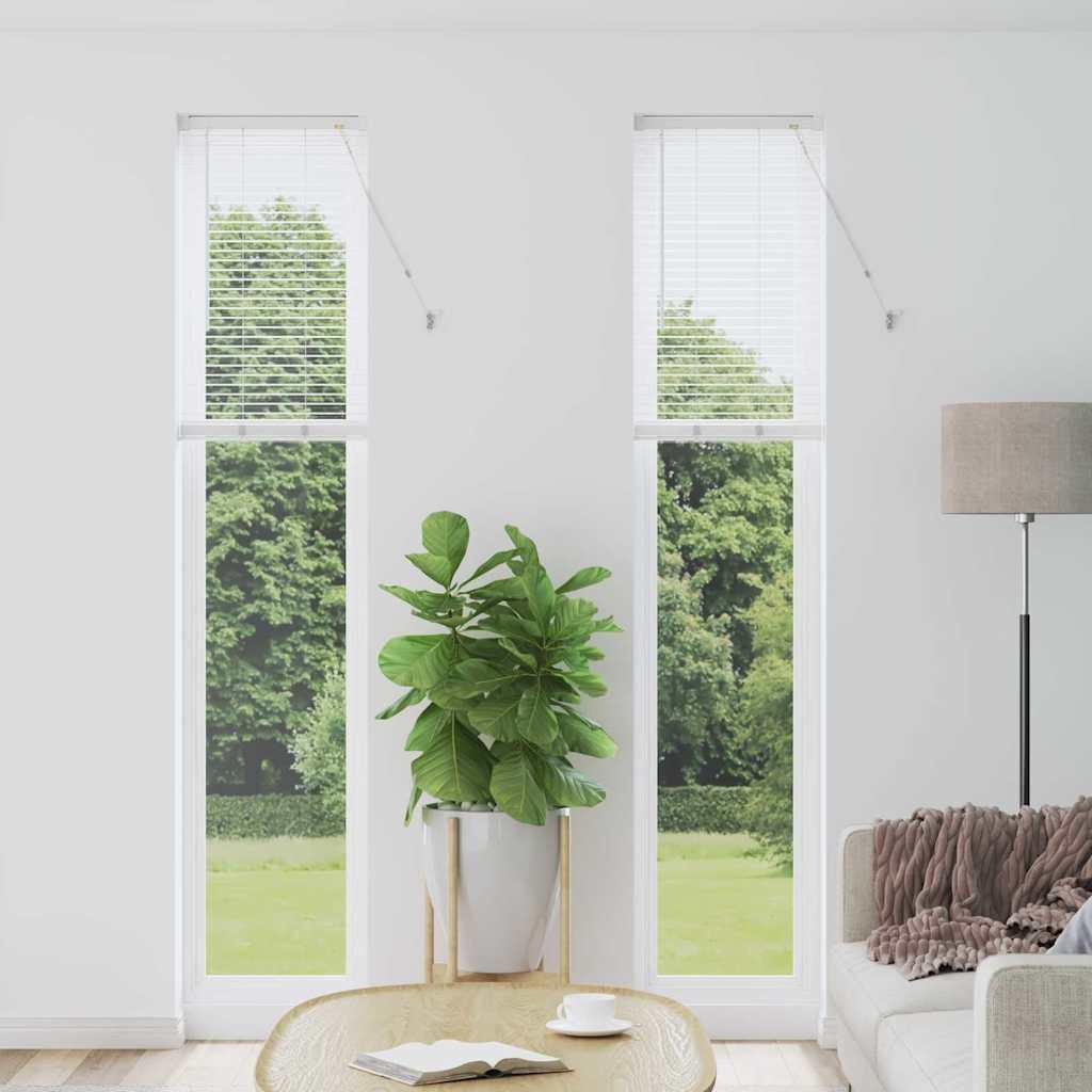 Vinduesskærm med gardiner Andet Hvid 80 x 130 cm Aluminium