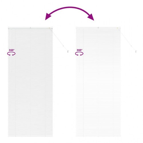 Persienne hvid 220 x 85 cm - 25 mm aluminium