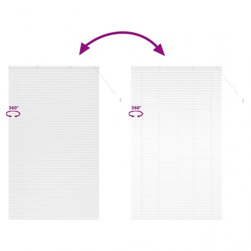 Vindues Blind med gardiner Hvid Aluminium