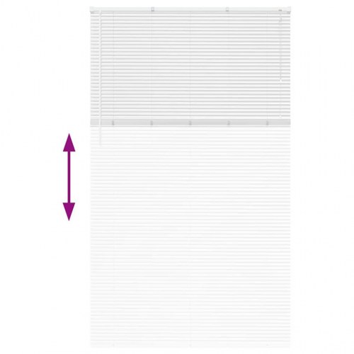 Vindues Blind med gardiner Hvid Aluminium