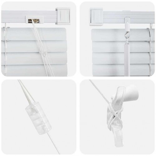 Vindues Blind med gardiner Hvid Aluminium