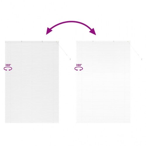 Vindues Blind med gardiner Hvid Aluminium