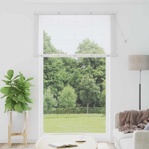 Vindues Blind med gardiner Hvid Aluminium