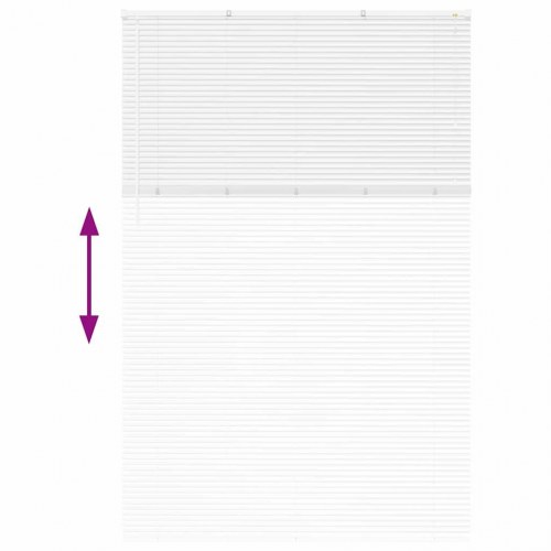 Vindues Blind med gardiner Hvid Aluminium