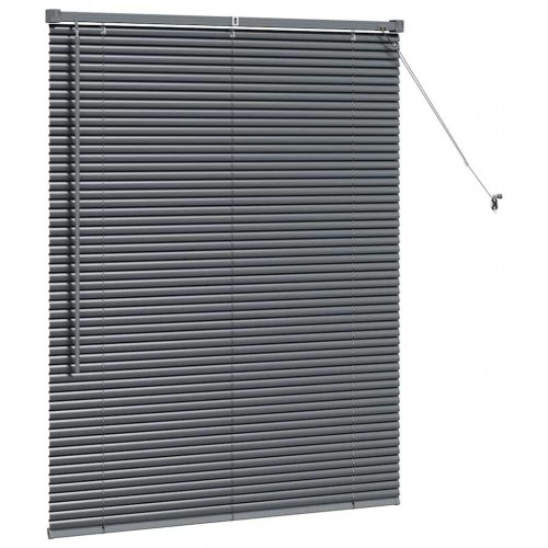 Persienne mørkegrå 130 x 100 cm 25 mm aluminium