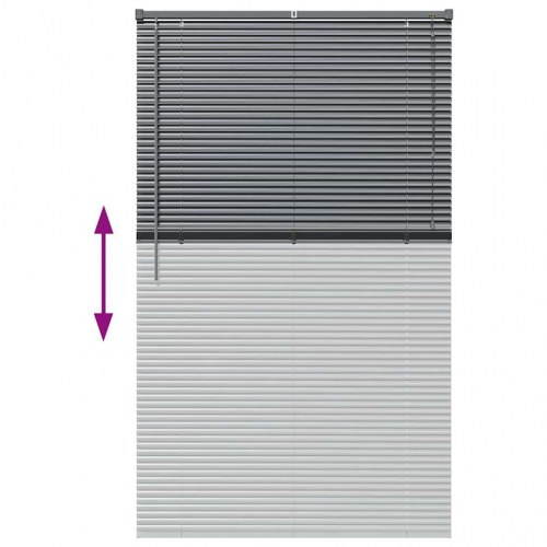 Persienner mørkegrå 175 x 105 cm - 25 mm aluminium