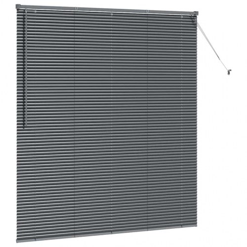 Persienner i aluminium - mørkegrå 175 × 160 cm
