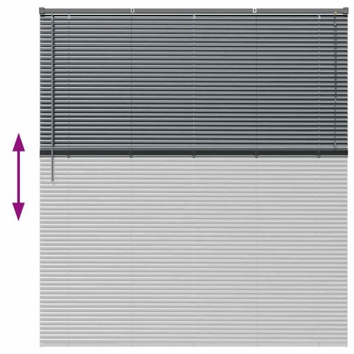 Persienner i aluminium - mørkegrå 175 × 160 cm