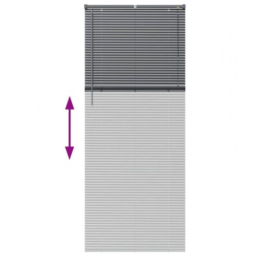 Persienner i aluminium - mørkegrå 220 × 85 cm
