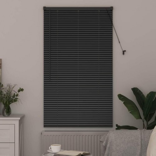 Vindues Blind med gardiner Sort Aluminium