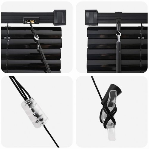 Vindues Blind med gardiner Sort Aluminium