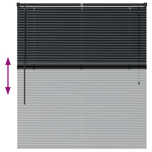 Persienner i aluminium - sort 130 × 120 cm