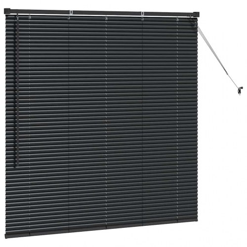 Vindues Blind med gardiner Sort Aluminium