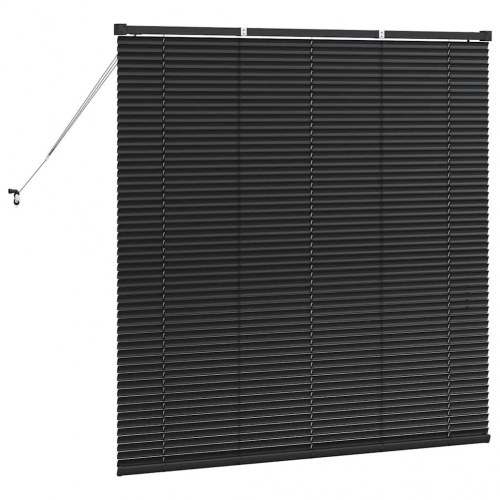 Vindues Blind med gardiner Sort Aluminium